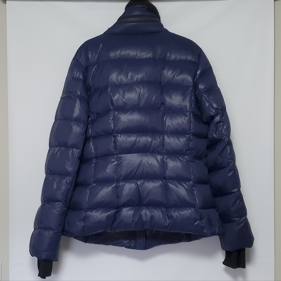 Boeing XXL dark blue Goose Down puffer jacket with faux fur collar - Picture 2 of 4